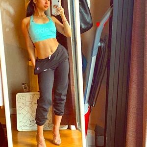 Blue Reebok sports bra